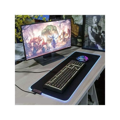 Tapis de Souris LED pour MACBOOK Pro Clavier Bureau 7 couleurs Deperlant 30x78cm (NOIR)