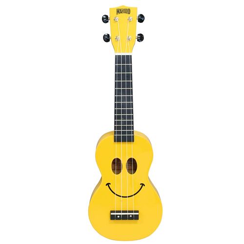 Mahalo Fun Y Color U-SMILE - Ukulele Soprano jaune Smiley + Housse