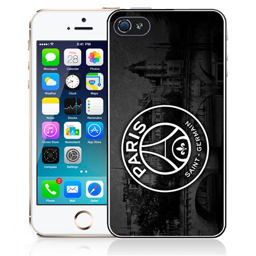 Coque pour iPhone 5C logo psg fond black