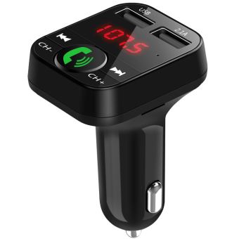 BeIilan Voiture Double USB Chargeur Bluetooth 5.0 écran LED Noise Cancelling Lecteur MP3 Kit Mains-Libres Voiture Transmetteur FM 