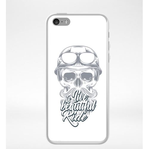Coque Life Is Beautiful Ride Tete Entiere Fond Blanc Compatible Iphone 5c Transparent