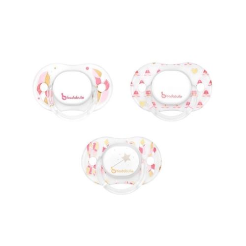 badabulle lot de 3 sucettes réversibles phosporescentes 12 - 36 mois