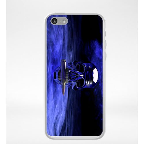 Coque Blue Skull Compatible Iphone 5c Transparent
