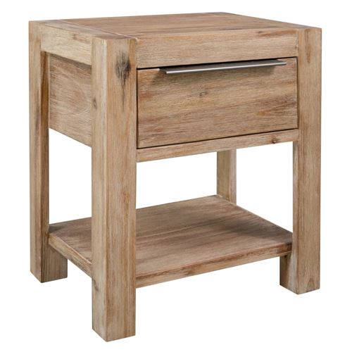 Table de chevet avec tiroir 40x30x48 cm Bois d'acacia massif