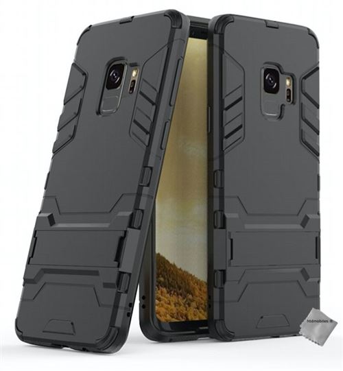 Housse etui coque rigide anti choc pour Samsung Galaxy S9 avec film ecran - NOIR