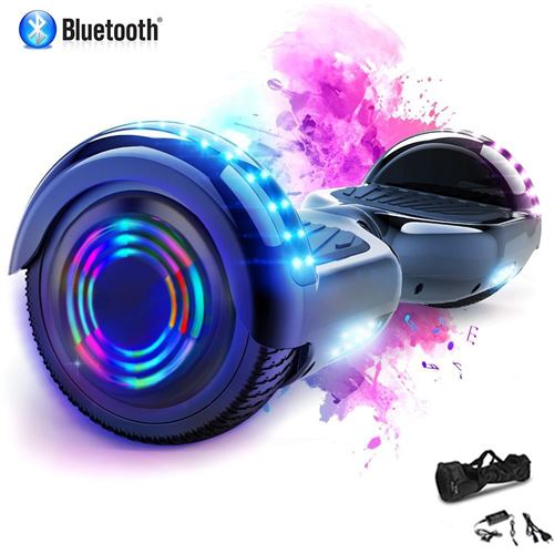 6.5 Pouces Hoverboard Bluetooth Puissance 700W Avec lumière LED -sac de transport et télécommande offerts - Noir
