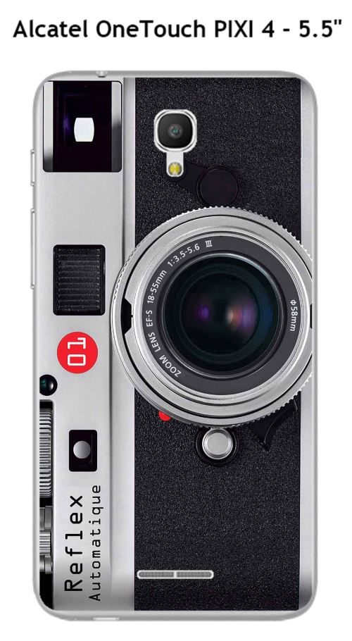 Coque TPU gel souple Alcatel OneTouch PIXI 4 - 5.5 design Appareil Photo-3