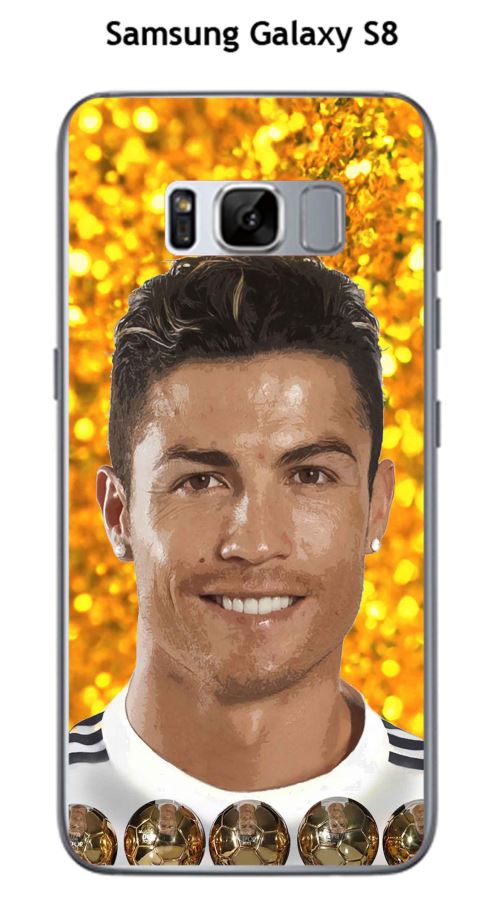 Coque TPU gel souple Samsung Galaxy S8 design Ronaldo fond orangé