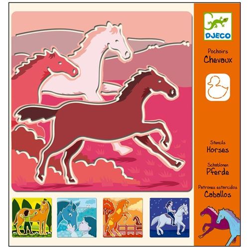 Djeco Pochoirs Chevaux Enfants 4 Ans +