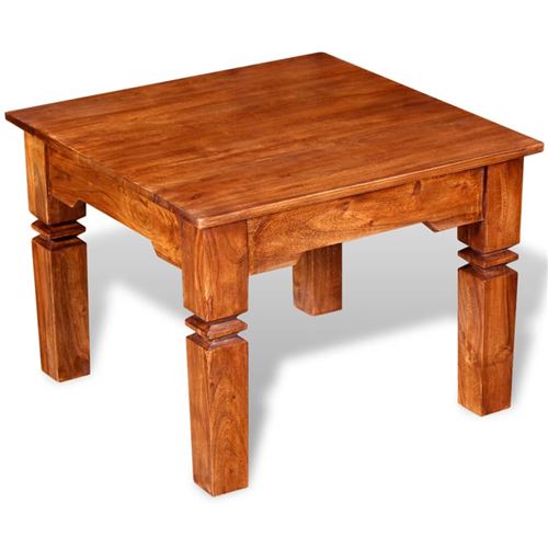 Vidaxl Brun Table Basse Bois Massif 60 X 60 X 45 Cm