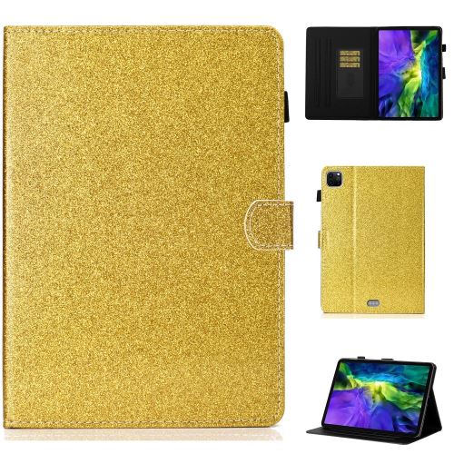 Etui en PU + TPU pailleté avec support et porte-cartes or pour votre Apple iPad Pro 11 pouces (2020)/(2018)