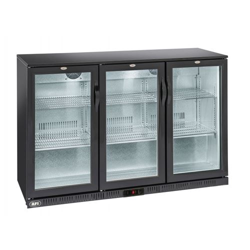 Arrière Bar Réfrigéré Laqué Noir - 1 à 3 Portes Vitrées Battantes - AFI Collin Lucy - R600A 1 Porte 320 Litres Vitrée/battante