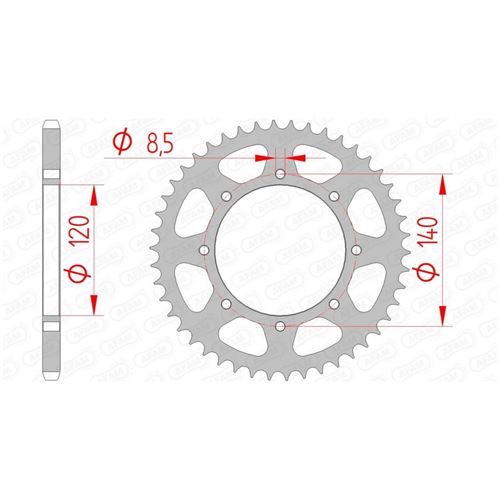 Couronne AFAM 43 dents acier standard pas 520 type 16600