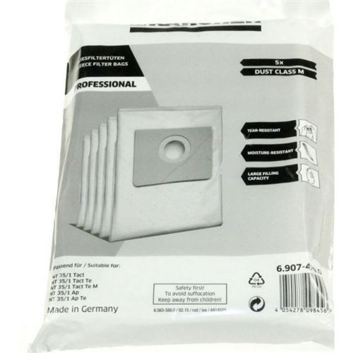Pièces Détachées Aspirateur Karcher Sachet De Sacsx5 pour Aspirateur Karcher
