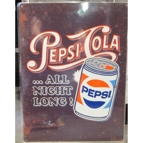 plaque pepsi cola canette tole deco bar diner restaurant usa