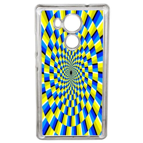 Coque Effet D'optique Jaune Et Bleu Compatible Mate 8 Transparent