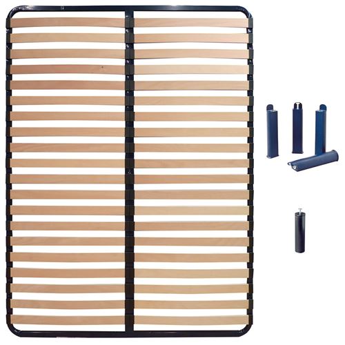 ALTOLATTES - Pack Sommier 2x20 Lattes 140x190cm + Pieds bleus + Pied central