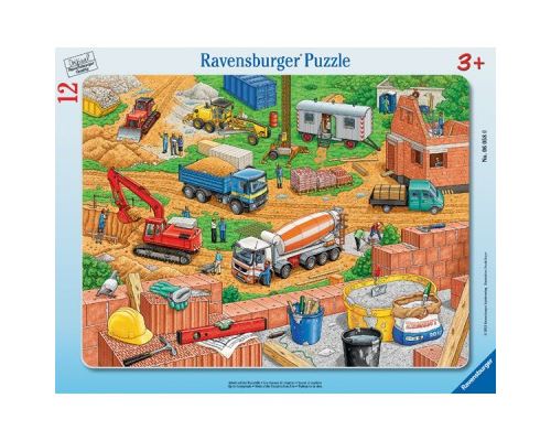 Puzzle 12 Pièces : Puzzle Cadre - Travaux sur le Chantier, Ravensburger