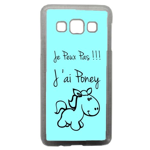 Coque Citation Poney Turquoise Compatible Samsung Galaxy A3 Transparent