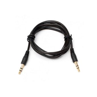 Cable Double Jack 3 5 Mm Longueur 1m Noir Connecteur Audio Nappes Et Autres Cables Achat Prix Fnac
