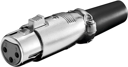 Microphone jack, 3-pins locking mechanism & screwed pull-relief goobay 11223