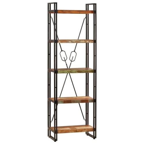 vidaXL Boekenkast met 5 schappen 60x30x180 cm massief gerecycled hout