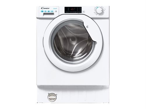 Candy CBD 485D1E / 1-S - Machine à laver séchante - intégré - largeur : 60 cm - profondeur : 52.5 cm - hauteur : 87.5 cm - chargement frontal - 8 kg - 1400 tours/min - blanc
