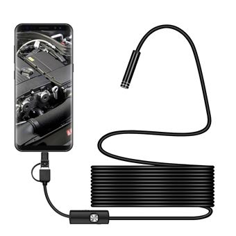 Endoscope Mini Caméra 3 En 1, 7mm Micro USB Type-C 6 LED Étanche,  Compatible Smartphone Tablette Android Et PC