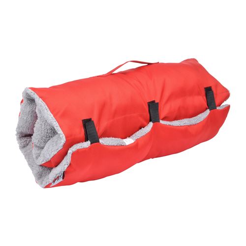 Comparer les prix de matelas de voyage 80*50cm en polyester + sherpa design bicolore rouge/gris