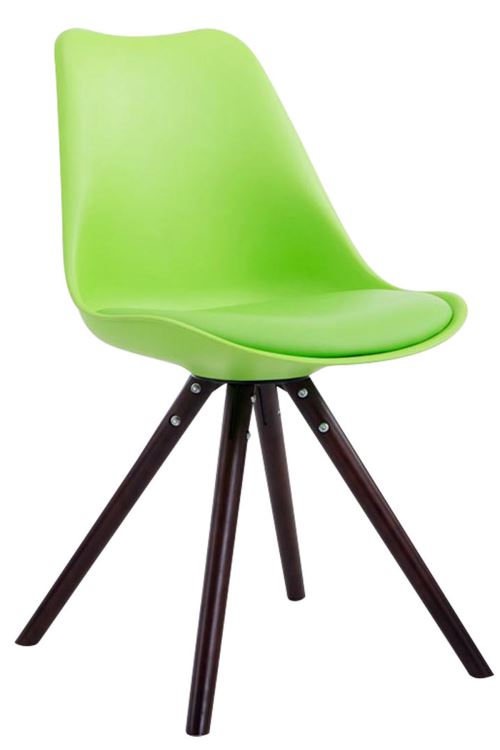 Chaise Toulouse similicuir piétement rond , Vert/Cappuccino