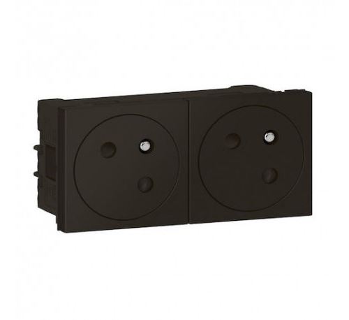 Legrand Noir Double Prise 2P+T Surface Mosaic Link - 45° - 16A - Mat - Image 2