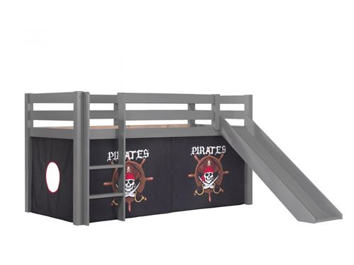 Pack - lit enfant toboggan & tente ""pino pirates ii"" gris