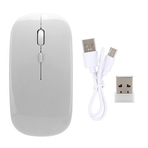 Generique Blanc Souris Sans Fil Bluetooth + 2.4G Dual Mode - Image 2