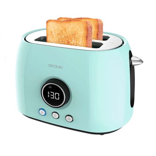 Non Communiqué Bleu Cecotec Grille-Pain Digital Classictoast 8000 Blue Double. 800 W, 2 Fentes Extra Larges Pour 2 Toasts, Affichage Numérique