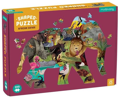 Mudpuppy 300 pcs Shaped Puzzle/African Safari