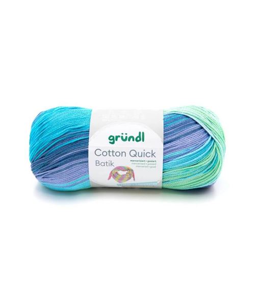 Pelote de coton COTTON QUICK BATIK 100 Gr - PPSC - Grundl - Certifié Oeko-tex(...) - 01 Bleu