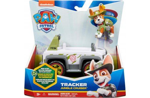 figurine et vehicule Pat patrouille : chien tracker avec sa voiture jeep / 4x4 nouveaute paw patrol