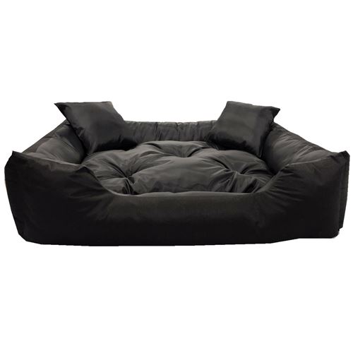 Comparer les prix de Lit pour chien et chat avec coussin AIO Ecco Nylon imperméable Lavable Dimensions intérieures : 130x100 / Dimensions extérieures : 145x115cm Noir