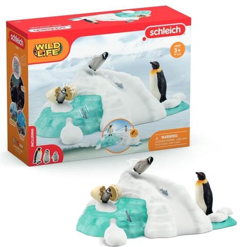Figurine Famille Pingouin Sur La Banquise, Schleich 42661 Wild Life