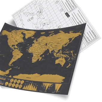 Carte murale à gratter encadrée - Carte du monde de voyage personnalisée -  Magnifique poster à gratter - Superbe décoration de carte - Blanc et doré :  : Fournitures pour le bureau