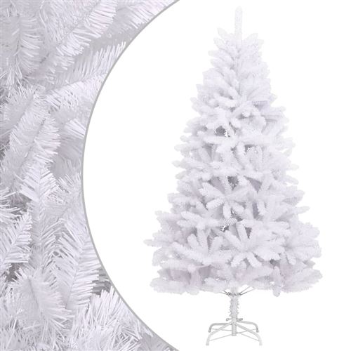 vidaXL Sapin de Noël artificiel à charnières avec support blanc 180 cm