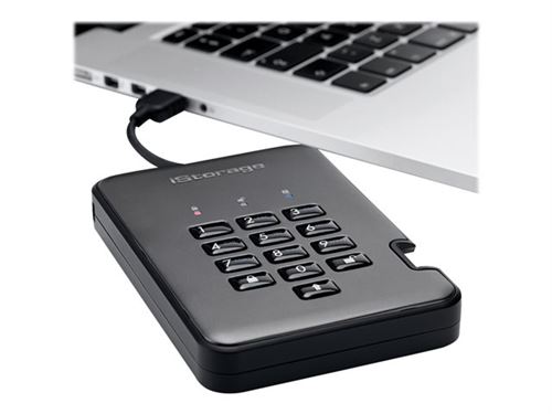iStorage diskAshur PRO² - Solid state drive - gecodeerd - 4 TB - extern (draagbaar) - USB 3.1 - FIPS 197, 256-bit SHA, 256-bit AES-XTS - TAA Compliant