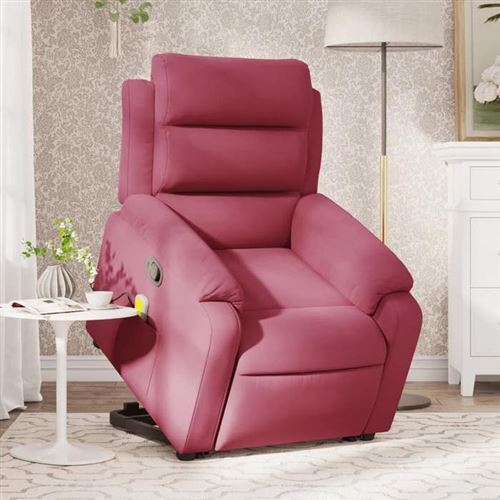 Non Communiqué Rouge Vidaxl Fauteuil De Massage, Relaxation Velours Bordeaux