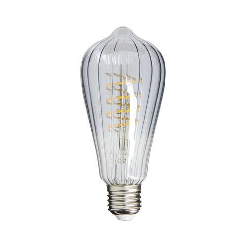 Ampoule Filament LED déco verre ciselé ST64, culot E27, 240 Lumens, Blanc chaud