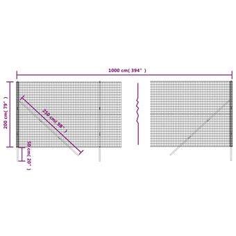 vidaXL Clôture en treillis métallique vert 2x10 m acier galvanisé -  Clôtures et grillages - Achat & prix