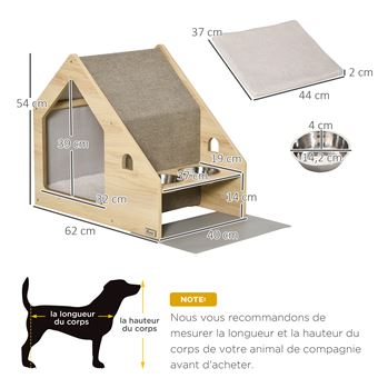 PawHut Cage pour chien pour la maison cage pour chien d'intérieur niche  pour chien