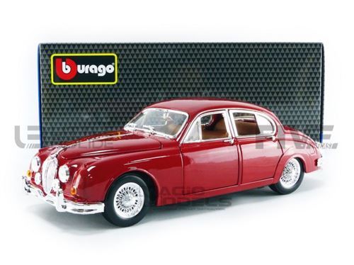 Voiture Miniature de Collection BBURAGO 1-18 - JAGUAR Mark II - 1959 - Rouge - 12009R