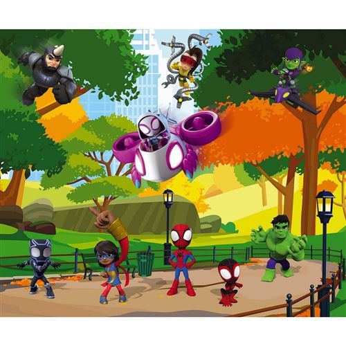 Komar Fototapete "Digitaldruck Vlies - Spidey Scavenger Hunt - Größe 300 x 250 cm" bedruckt glatt Kinderzimmer