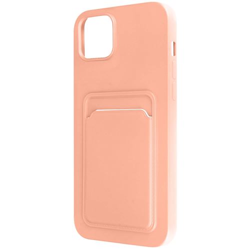 Coque pour iPhone 14 Plus Silicone Souple Porte-carte Fine Légère Avizar rose