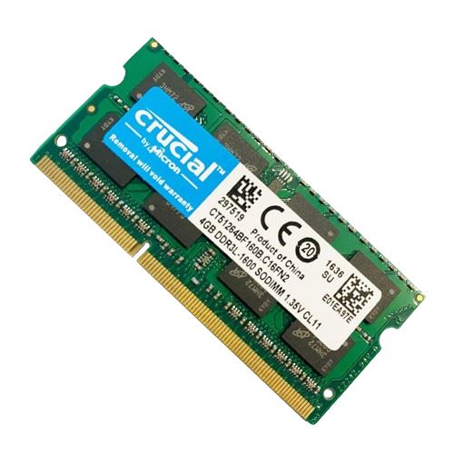 Barrette Mémoire 4Go Ram Ddr3 Crucial Ct51264Bf160B.C16Fn2 So-Dimm Pc3L-12800S 2Rx8